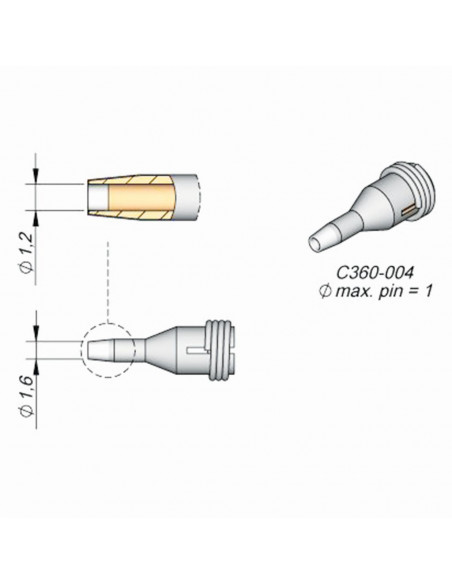 Odpájecí hrot C360-004