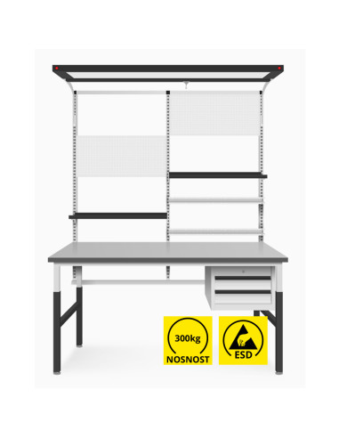 Sestava antistatického laboratorního ESD stolu Reeco CLASSIC 1530 x 750 mm - TYP 3
