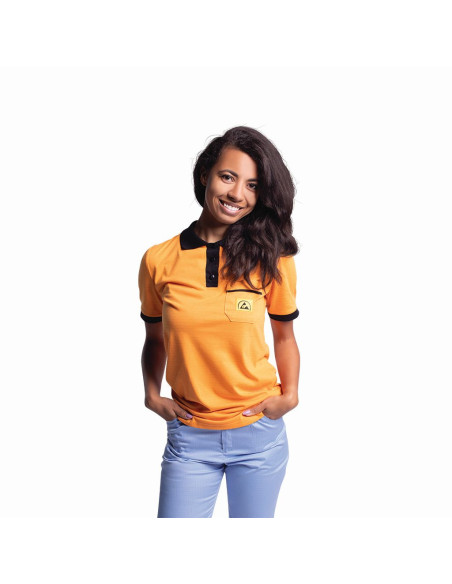 ESD polo shirt with short sleeves