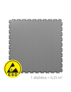 ESD puzzle na podlahu s potiskem EPA, světle šedé, 510 x 510 mm