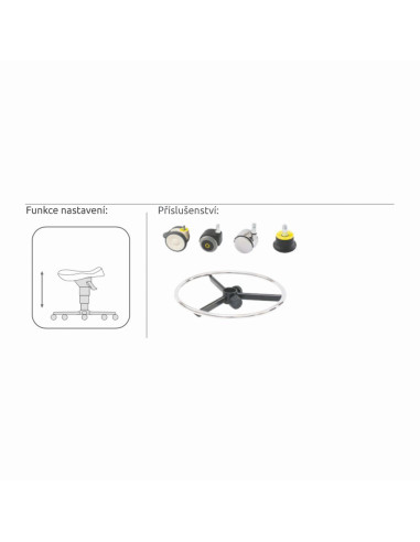 ESD swivel chair, seat height 54 - 79 cm