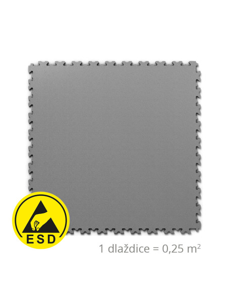 ESD floor puzzle, light grey, 510 x 510 mm