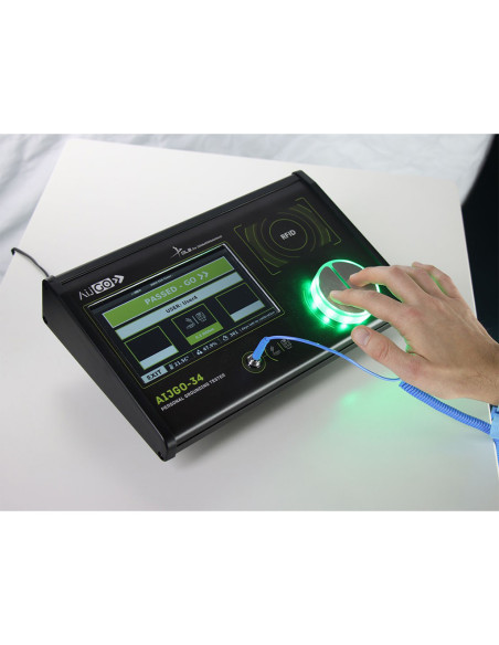 Combination ESD tester with RFID reader and software