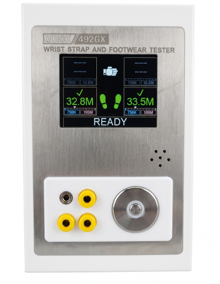 Combined ESD Tester for Footwear and Wrist Straps with a Display and User Interface