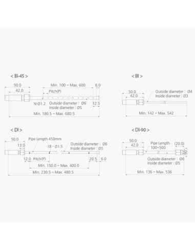 DI-N100 straight attachment for nozzle SPN-11/11/11S